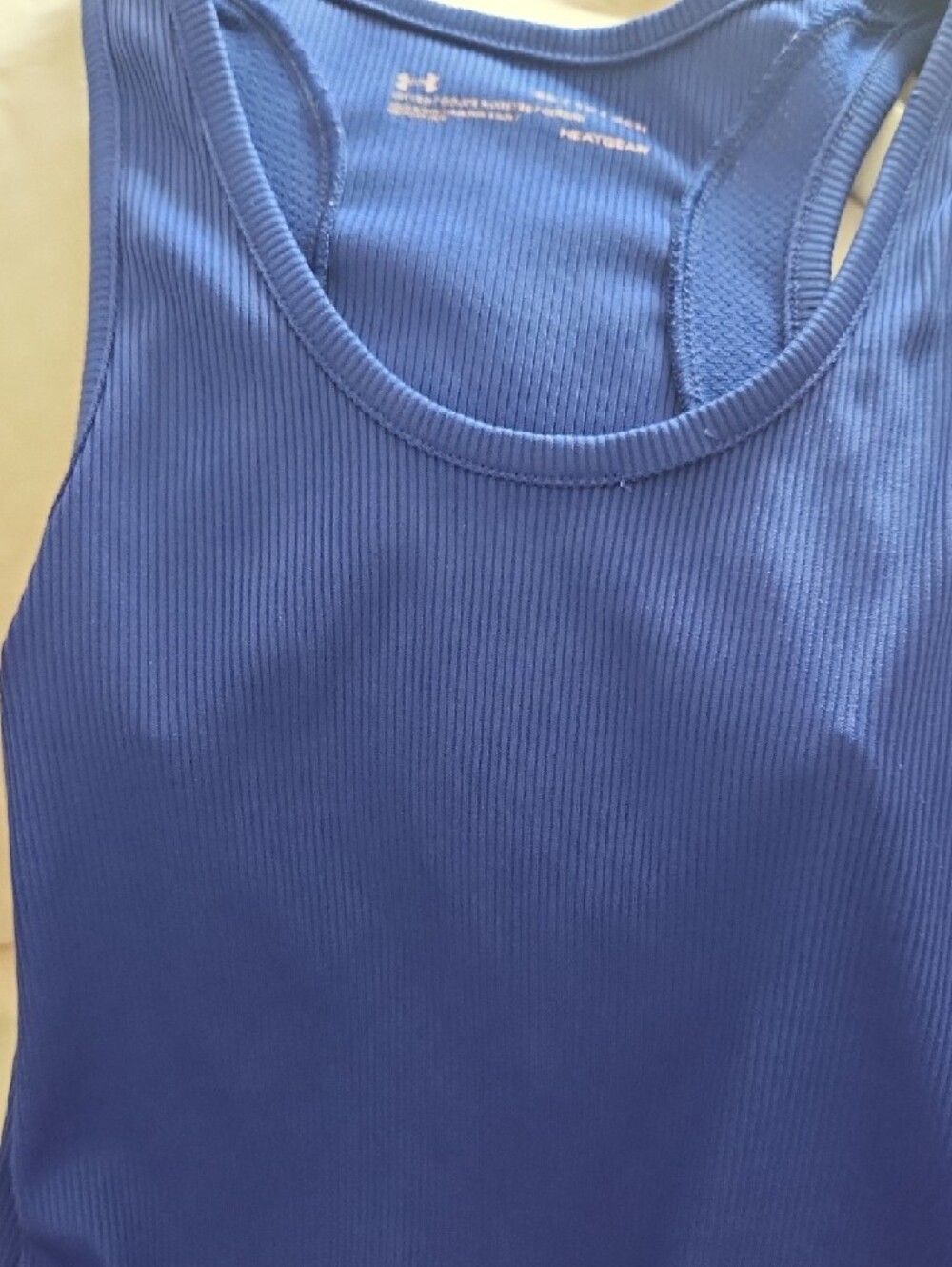 Under Armour Blue Ribbed Racerback Performance Tank - Picture 2 of 4